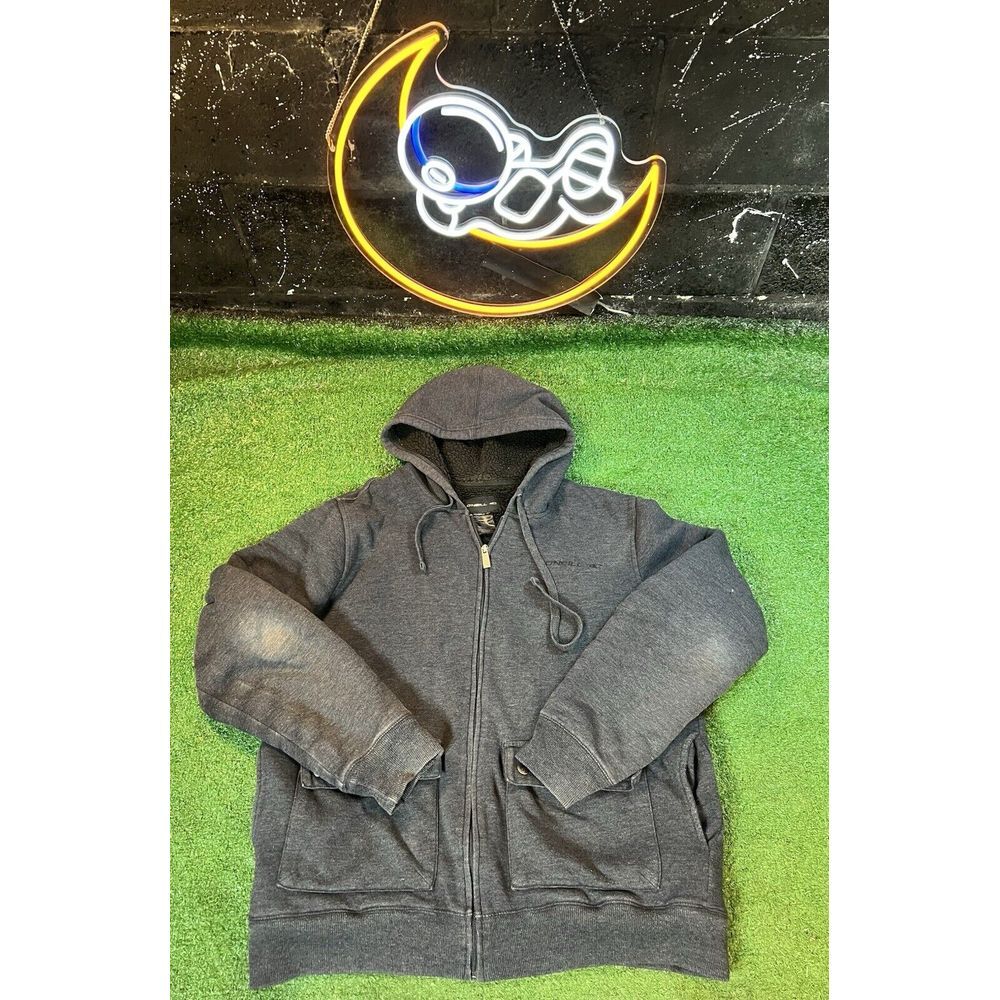 O'Neill Sherpa Lined Full Zip-Up Hoodie Jacket‎ Thick Heather Gray Men's Size M